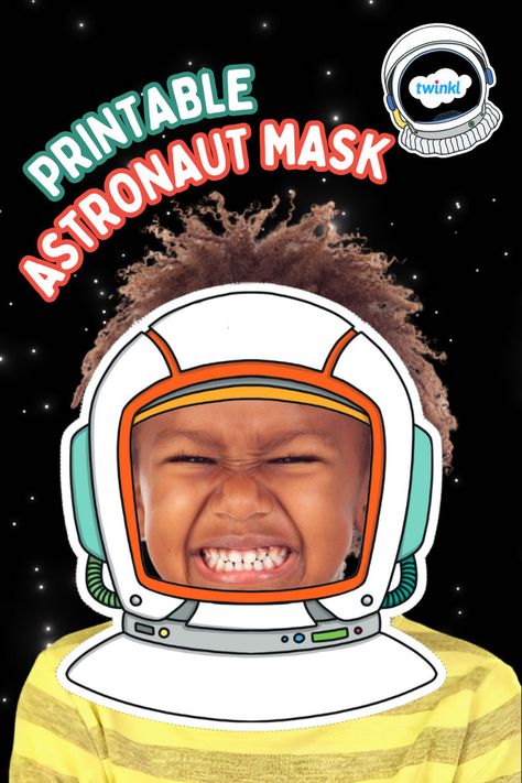 Astronaut Helmet Mask Printable Mask Craft, Space Activities For Kids, Alien Crafts, Astronaut Helmet, Space Activities, Masks Crafts, Moon Landing, Space Theme, Summer Reading