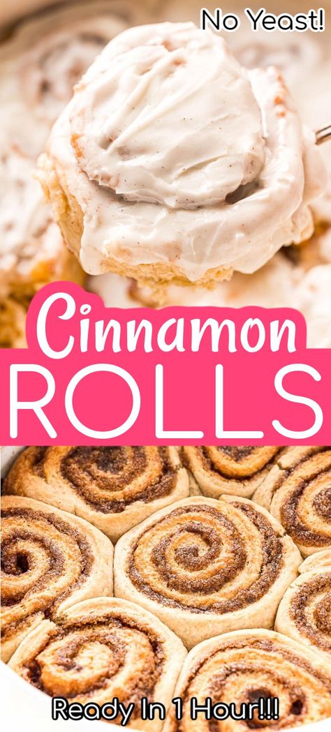 Easy Cinnamon Rolls Recipe (No Yeast!) | Sugar and Soul Easy Cinnamon Rolls Recipe No Yeast, Cinnamon Rolls Recipe No Yeast, Rolls Recipe No Yeast, Cinnamon Rolls Without Yeast, No Yeast Cinnamon Rolls, Easy Yeast Rolls, Easy Cinnamon Rolls, Easy Cinnamon Rolls Recipe, Pecan Cinnamon Rolls