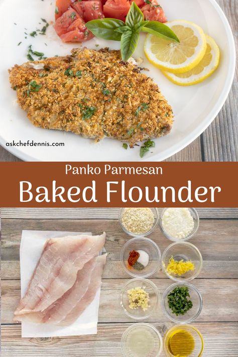 Flounder Recipes Baked, Crusted Flounder, Panko Recipes, Flounder Fish Recipes, Fried Flounder, Flounder Recipes, New Recipes For Dinner, Simple Pantry, Seafood Entrees