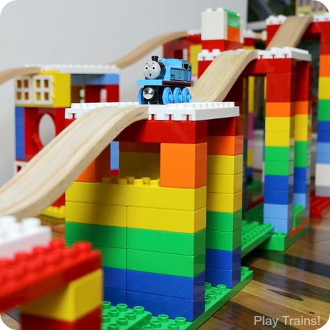 Brio Train, Wooden Train Track, Lego Train, Lego Challenge, Toy Trains Set, Lego Diy, Lego Activities, Train Activities, Lego For Kids