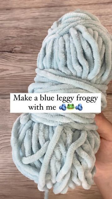 Rachel on Instagram: "A light blue froggy 🐸 First post post of 2023 🎆 (finally😅) I hope you guys are all having a great start to the year! I’m working on writing up my pattern for the amigurumi pj babies and working on another free pattern for next week hopefully 😁 Pattern @knotjadedco Yarn - parfait chunky @premieryarns #crochet #crochetwithme #crochetalong #crochetfrog #leggyfroggy #crochetplush #handmade #crochetaddict #foryoupage #reelsinstagram #smallbusiness #cutecrochet #crochetamig Things To Crochet With Blue Yarn, Crochet Patterns Fluffy Yarn, Jumbo Yarn Amigurumi, Blue Things To Crochet, Blue Yarn Crochet Projects, Light Blue Crochet Ideas, Chunky Yarn Amigurumi, Blue Amigurumi, Blue Crochet Ideas