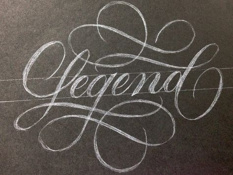 Legend Script by Ryan Hamrick Calligraphy Reference, Tattoo Writing Styles, Calligraphy Tattoo Fonts, Typography Sketch, Tattoo Name Fonts, Chicano Lettering, Cursive Tattoos, Tattoo Lettering Fonts, Tattoo Script