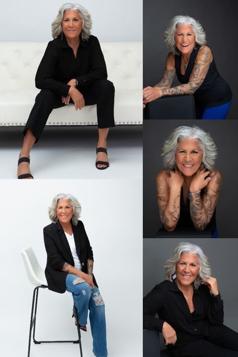 Poses For Older Women, 50 Photoshoot, Older Woman Portrait, Woman Photoshoot Poses, Glamour Photo Shoot, Female Portrait Poses, Posing For Pictures, Headshot Poses, Studio Portrait Photography