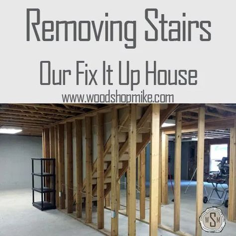 Removing stairs can be a little intimidating. Check out how I removed a staircase in our new home and set the stage for many renovations! Move Stairs Before And After, Moving Stairs From Middle Of House, New House Construction, Basement Staircase, Home Addition Plans, Removing Carpet, Stairs Makeover, Old Home Remodel, House Staircase