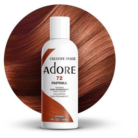 Creative Image Adore Semi-Permanent Hair Color - 72 PAPRIKA - Haircolor Dye French Cognac, Hair Dye Removal, Punky Color, Hair Color Cream, Semi Permanent Hair Color, Temporary Hair Color, Honey Brown, Permanent Hair Color, Semi Permanent