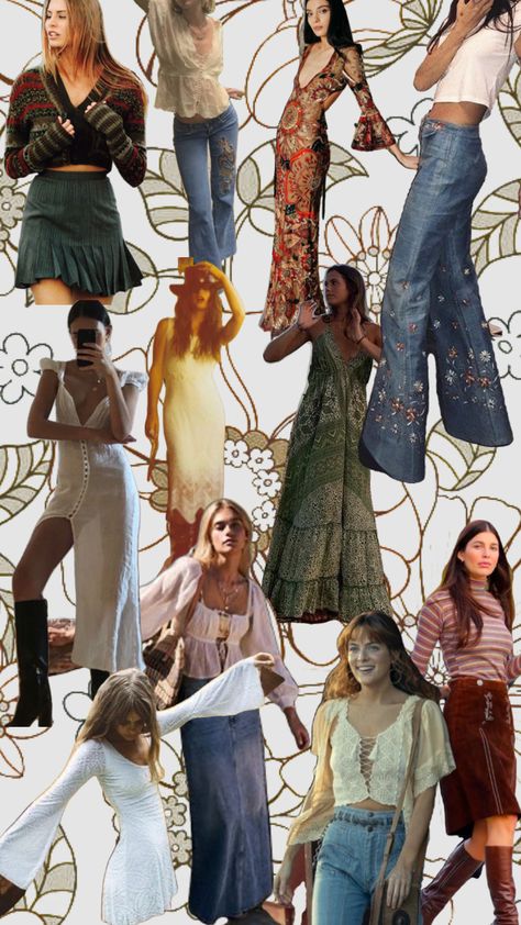 Modern Day 70s Fashion, Spring Outfits 70s Style, 70s Outfit Inspo Summer, Comfy 70s Outfit, Chic 70s Outfits, Subtle 70s Outfit, 70s Inspired Outfits Women, 70s Folk Fashion, 70s Boho Outfits