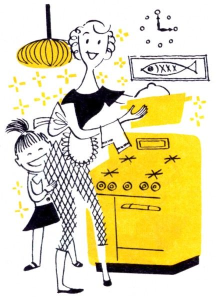 Mid Century Illustration, Retro Housewife, Vintage Baking, Vintage Cooking, Retro Graphics, 캐릭터 드로잉, Vintage Cookbooks, Retro Illustration, Mid Century Art