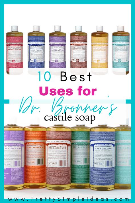 Dr Bonners Castile Soap Uses Peppermint, Dr Bronners Body Wash, Dr Bronners Recipes, Castile Soap Benefits, Dr Bonners, Dr Bronners Soap, Castile Soap Uses, Castile Soap Recipes, Homemade Hand Soap