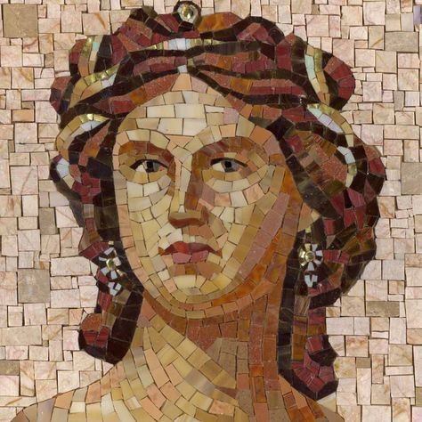 Mosaic Roman, Roman Portrait, Art Class Posters, Shrines Art, Mosaic Portrait, Roman Mosaic, Mosaic Art Projects, Mosaic Pictures, Beauty Art Drawings