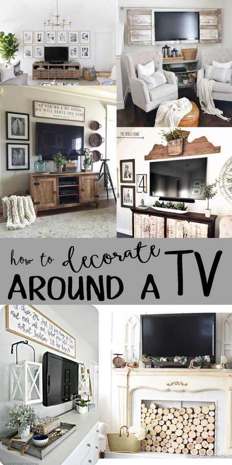 Decorating Around A Tv, How To Decorate Around A Tv, Decor Around Tv, At Home Decor, Tv Wall Decor, Interior Minimalista, Funky Home Decor, Tv Wall Design, Tv Decor