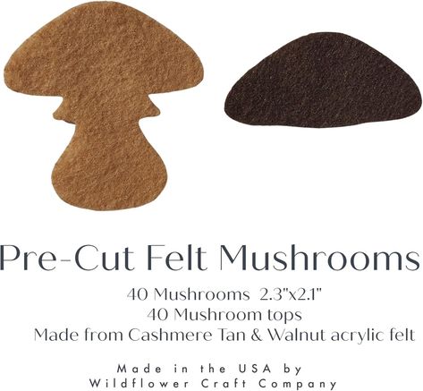 Amazon.com: Felt Mushrooms| 40 Pre-Cut Toadstool Shapes for DIY Sewing Crafts | Precut Felt Mushroom Die Cut Felt Embellishments Felt Embellishments, Diy Sewing Crafts, Felt Mushroom, Felt Crafts Patterns, Felt Ornament, Templates Printable Free, Craft Patterns, Printable Patterns, Felt Ornaments