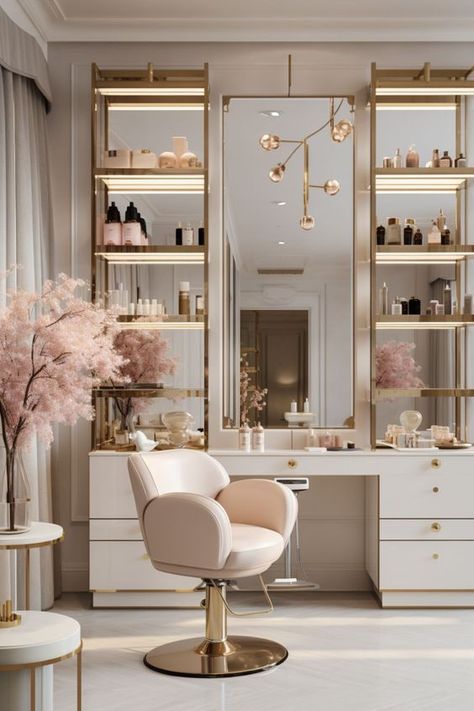 Makeup Glam Room Ideas, Dressing Table Ideas Modern Luxury, Dressing Table Design Luxury, Modern Bedroom Vanity, Makeup Vanity Ideas, Luxury Dressing Table, Modern Dressing Table, Makeup And Accessories, Stylish Room Decor