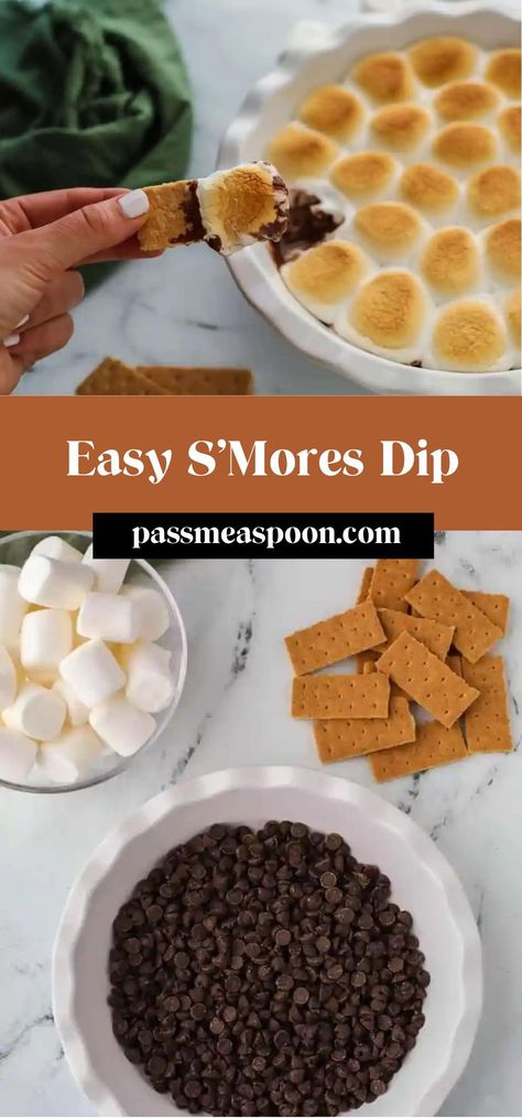 This delicious s’mores dip is made with just 3 ingredients, and it can be made in just a few minutes, in the oven, microwave, or air fryer! Try this for a tasty, simple treat! S’more Dip Oven, Smores Dip Oven, S’mores Dip Oven, S’mores Dip Air Fryer Recipe, Microwave Smores Dip, Healthy S�’mores, Oven S’mores Dip, Air Fryer Smores Dip, S’more Dip