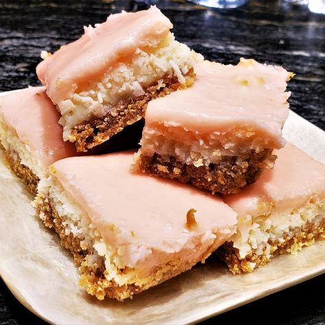 Sweetened Condensed Milk Squares, Pink Angel Squares, Queens Lunch Squares, Shortbread Bottom Squares, Custard Squares Recipe, Freezable Squares, Quick Squares Recipes, Dream Squares Recipe, Quick And Easy Squares Recipes