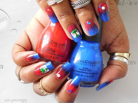 #flagday #haitian #haitiannails #haitianflag Haitian Flag Nails, Flag Nails, Haitian Flag, Smart Water Bottle, Haiti, Nail Design, Plastic Water Bottle, Nail Designs, Nail Polish