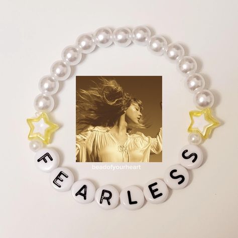 Fearless Bracelet Taylor Swift, Eras Tour Bracelets Fearless, Fearless Friendship Bracelet, Eras Tour Bracelets Without E, Eras Tour Film Bracelets, Fearless Ts Bracelet, Fearless Bracelet, Concert Bracelets, Taylor Bracelets