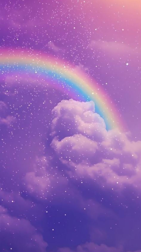 Cloud with rainbow and glitter purple outdoors nature.  | premium image by rawpixel.com / Pitcha Benrohman Cloud With Rainbow, Iphone Wallpaper Pink, Rainbow Wallpaper Iphone, Glitter Rainbow, Iphone Wallpaper Glitter, Wallpaper Purple, Pink Galaxy, Patterns Wallpaper, Wallpaper Iphone Wallpaper