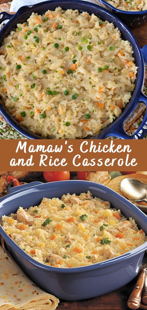 Mamaw’s Chicken and Rice Casserole | Cheff Recipes Grandma's Chicken And Rice Casserole, Mamaws Chicken And Rice Casserole, Chicken N Rice Casserole Recipes, Recipes That Use Rice, Campbell Soup Chicken And Rice Casserole, Diced Chicken And Rice Recipes, Memaw's Chicken And Rice, Mawmaws Chicken And Rice Recipes, Bland Chicken Recipes