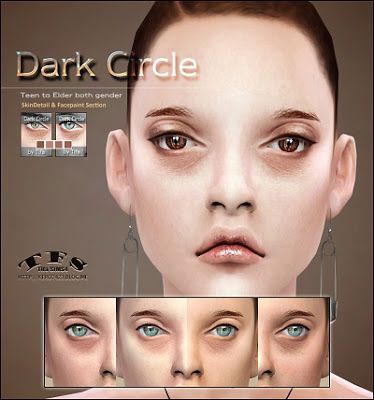 My Sims 4 Blog: Dark Under Eye Circles by Tifa Ts4 Cc Makeup, Eyebags Remedy, Eyebags Makeup, Dark Circles Cream, Sims 4 Skins, Sims 4 Cc Skin, Skin Details, Dark Under Eye, Dark Circle