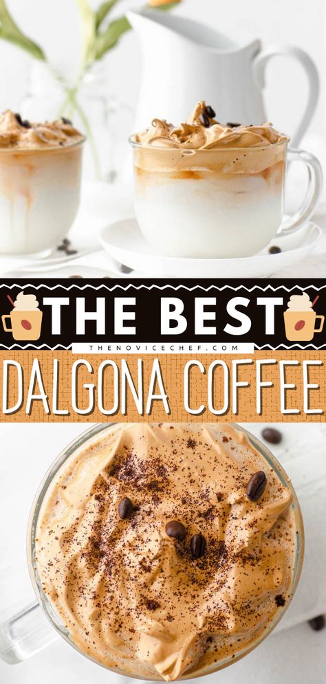 Dalgona Coffee Gourmet Coffee Recipes, Speciality Coffee Recipes, Whipped Coffee Recipe, Instant Coffee Recipes, Instant Espresso, Coffee Yogurt, Espresso Recipes, Whipped Coffee, Meatless Main Dishes