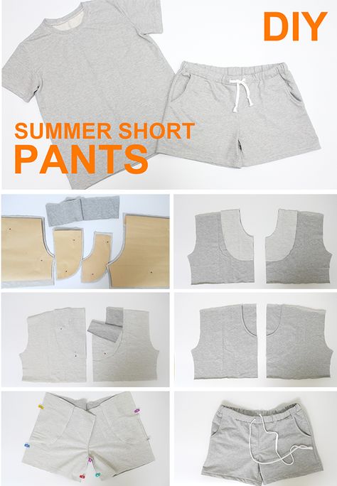 DIY easy summer short Pants | How to draw sewing Pattern Shorts Diy Pattern, Sewing Patterns Shorts Women, Free Short Sewing Pattern, Drawstring Shorts Pattern, How To Sew A Short Pants, Pajama Shorts Sewing Pattern, Free Short Pattern, Easy Shorts Sewing Pattern, How To Sew Shorts For Beginners