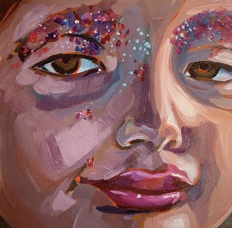 Sari Shryack, Not Sorry Art, Girl Meme, Glitter Girl, Not Sorry, Artist On Instagram, Art Paper, Fine Art Paper, Oil Painting