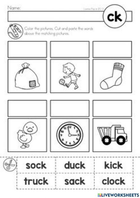 Diagraph Worksheets, Ck Phonics, Ck Worksheets, Ck Words, Digraph Ck, Jolly Phonics Printable, Word Work Worksheets, Jolly Phonics Activities, Lavinia Pop