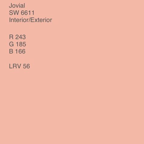 Jovial - Sherwin Williams Sherwin Williams Cosmetic Peach, Sherwin Williams Jovial, Jovial Sherwin Williams, Pool Plans, 2023 Decor, Renovation Exterior, Long Garden, Zyla Colors, Porch Door