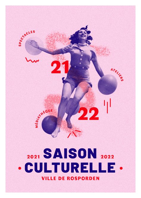 Saison culturelle de Rosporden - - Le Jardin Graphique Perspective Pictures, Vintage Script Fonts, Distressed Font, Graphic Design Styles, Typo Design, Vintage Fonts, Graphic Design Print, Creative Ads, Sport Poster