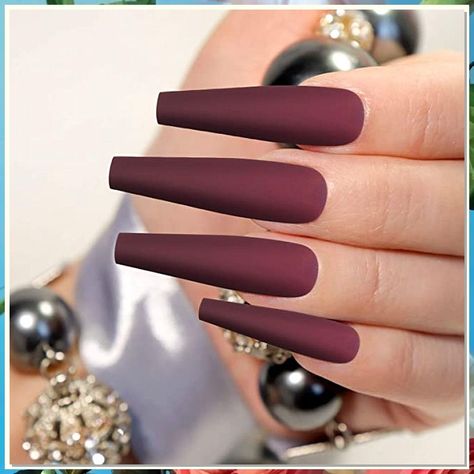 Elevate your fall style with these stunning burgundy nail colors! From deep wine hues to rich cranberry shades, these chic nail polishes will add a touch of glamour to any outfit. Perfect for a night out or a cozy day in, these burgundy shades are a must-have for the season. Try them out and get ready to slay the fall fashion game! Matte Maroon Nails, Maroon Nail Designs, Nails Solid Color, Press On Nails Coffin, Nails Solid, Girls Nail Designs, Wine Nails, Christmas Nail Stickers, Maroon Nails