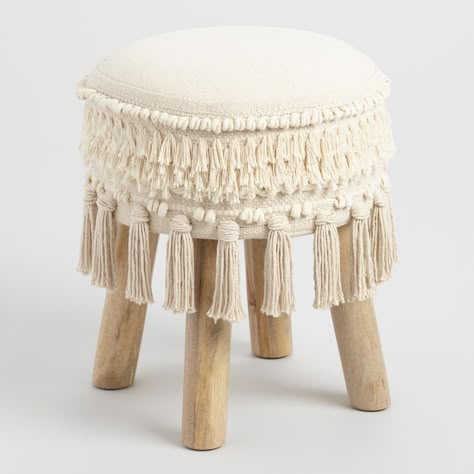 Boho Stool, Affordable Living Room Furniture, Beautiful Small Homes, White Stool, Furniture Sofa Set, Christmas Interiors, Small Home Office, Diy Interior, Hand Crafted Furniture