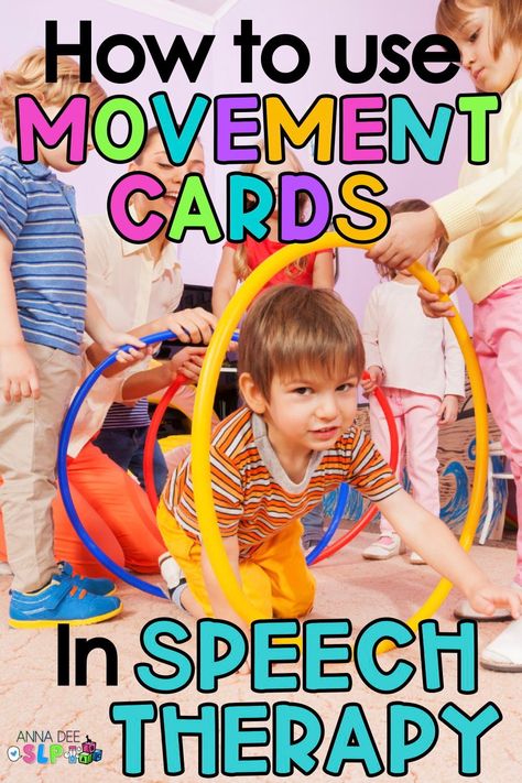 Gross Motor Speech Therapy Activities, Early Childhood Speech Therapy Ideas, Group Speech Therapy Activities, Preschool Speech Therapy Activities, Early Intervention Activities, Speech Therapy Activities Preschool, Activities For Speech Therapy, Movement Cards, Childhood Apraxia Of Speech