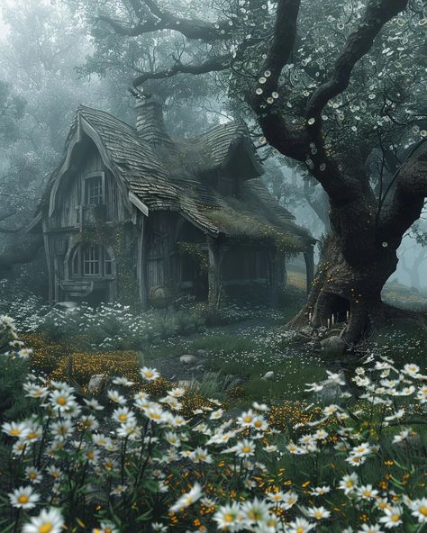 Dark Fairytale Aesthetic, Witchy Cottage, Witch's House, Forest Cottage, Fairytale Aesthetic, Medieval Aesthetic, Creepy Houses, Gothic Fantasy Art, Fairytale Photography