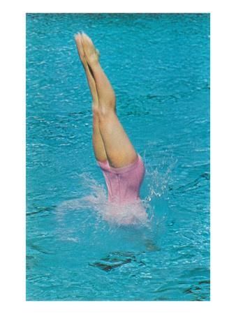 Lady Diving into Pool, Retro Art Print by | Art.com Diving Into Pool, Vintage Swim, Up House, Retro Women, Pool Days, Art Poses, Retro Prints, Retro Art, Cool Posters