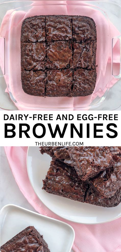 Fudgy Brownies Recipe, Cheesy Breakfast, Egg Free Desserts, Dairy Free Baking, Dairy Free Brownies, Fudgy Brownie Recipe, Gluten Free Egg Free, Egg Free Recipes, Brownie Ingredients