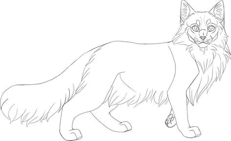 Warrior Cat Base, Cat Template, Cat Outline, Small Drawing, Cat Drawing Tutorial, Cats Art Drawing, Animal Pins, Cat Coloring, Warrior Cat Drawings