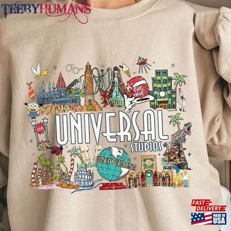 Universal Studios Sweatshirt, Universal Studio Shirt Ideas, Universal Sweatshirt, Universal Studios Shirt Ideas, Universal Studios Shirts, Universal Tshirts, Park Fits, Universal Studios Orlando Trip, Universal Studios Outfit