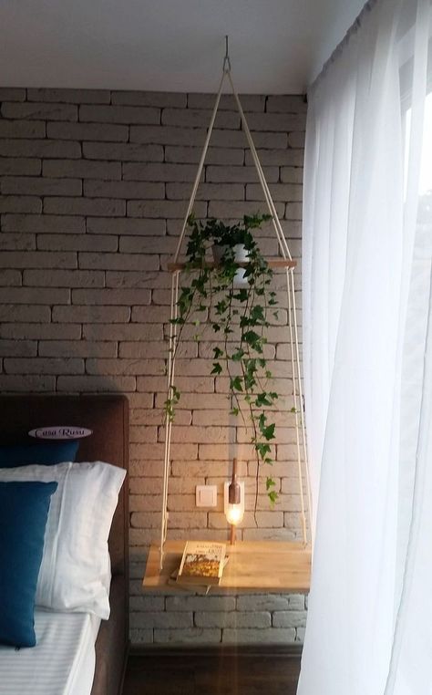 Diy Hanging Shelves, Regal Design, Hanging Planter, Shelf Design, Hanging Shelves, Home Design Decor, Design Case, Furniture Projects, Decoration Table