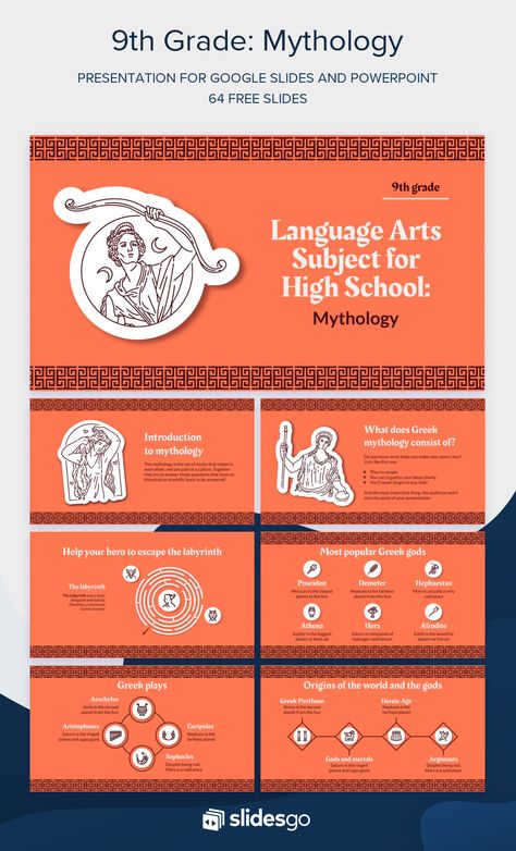 Greek Mythology Powerpoint Template, Greek Presentation Design, Greek Mythology Presentation, Good Drawing Apps, Microsoft Wallpaper, Christmas Party Photo Booth, Certificate Layout, Creative Powerpoint Presentations, Infographic Layout