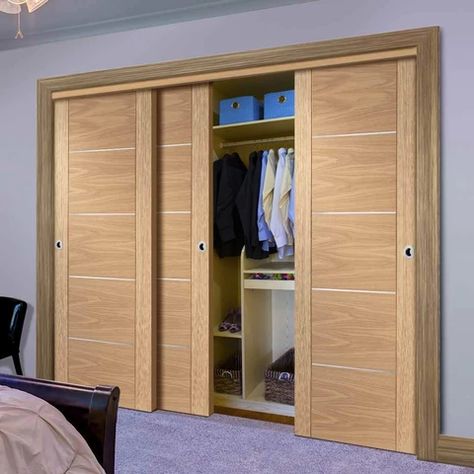 Sliding Wardrobe Doors Uk, Fitted Wardrobe Doors, Wooden Cupboard Design, Wardrobe Sliding, Fitted Wardrobe, 3 Door Wardrobe, Flush Door, Wooden Cupboard, Wardrobe Door Handles