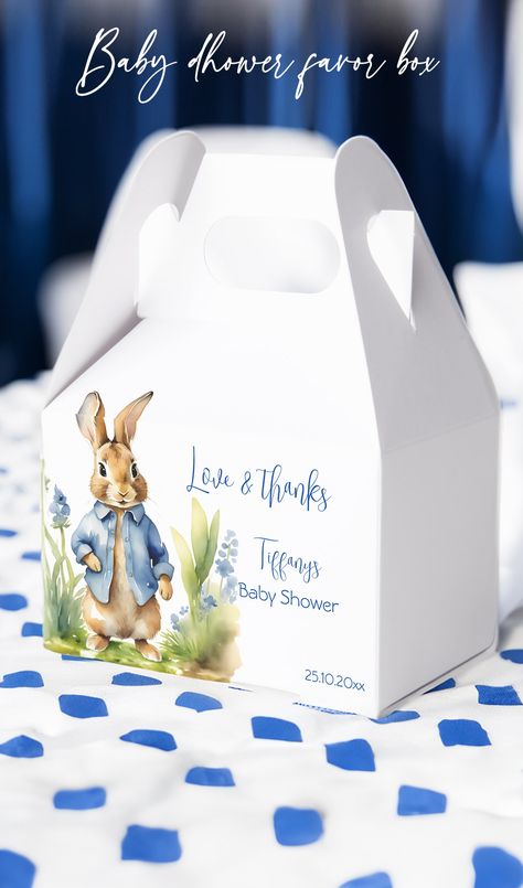 Peter rabbit baby shower favors personalized favor box cute bunny spring baby shower favor box Edible Baby Shower Favors, Baby Shower Party Favors Boy, Goodies Bag, Personalized Favor Boxes, Personalized Baby Shower Favors, Baby Shower Deco, Baby Boy Shower Favors, Baby Shower Favors Girl, Bunny Baby Shower