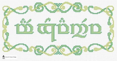 Lotr Cross Stitch, Tolkien Elvish, Stitch Sayings, Geeky Craft, Nerd Crafts, Stitch Sampler, Geek Crafts, Cross Stitch Samplers, Cross Stitch Patterns Free