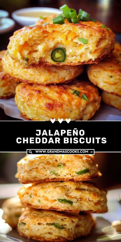 Fluffy, cheesy, and with a bit of kick, these jalapeño cheddar biscuits make a perfect accompaniment to any meal! Jalapeno Cheddar Biscuits, Cheddar Biscuits, Jalapeno Cheddar, Family Feast, Quick Weeknight Dinners, Biscuit Recipe, Flavorful Recipes, Weeknight Dinner, Yummy Dinners