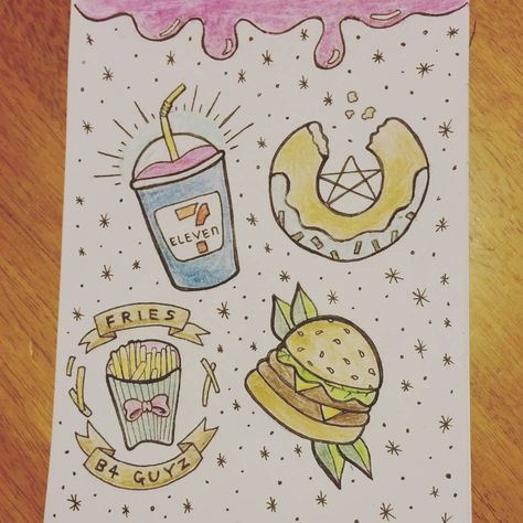 I miiiiiight be considering a slurpee/icee flash tattoo Donut Tattoo, Food Tattoos, Traditional Tattoo Sleeve, Kawaii Tattoo, Body Mods, Anime Inspired, Tattoo Sketches, Flash Tattoo, Traditional Tattoo