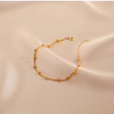 AU750 18K Solid Gold Jewelry Bracelet Double Layer Satellite Chain Bracelet For Girls 18K Gold Jewelry Fashion Jewelry Bracelets 18 cm Breslate Design For Girl, Breslate Design, Gold Jewelry Bracelet, Bracelet For Girls, Jewelry Bracelets Gold, Bracelets Gold, 18k Gold Jewelry, Solid Gold Jewelry, Jewelry Bracelet