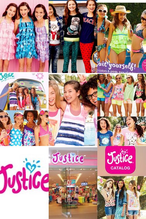 I love the brand Justice!💗 Justice Clothes 2000s, Justice Store Nostalgia, Justice Nostalgia, Justice 2000s, Justice Clothing Outfits, Justice Store, Outfits 2000s, Justice Clothing, Aesthetic Stores