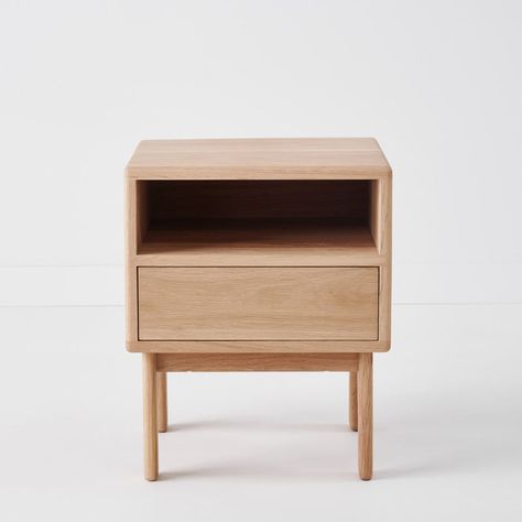 Asta Oak Bedside Table - Mubu Home: Modern Timber Beds and Furniture Wooden Bed Side Table, Bed Side Table Design, Timber Bedside Table, Timber Beds, Walnut Timber, Bedside Table Design, Bed Side Table, Oak Bedside Tables, Wooden Bedside Table