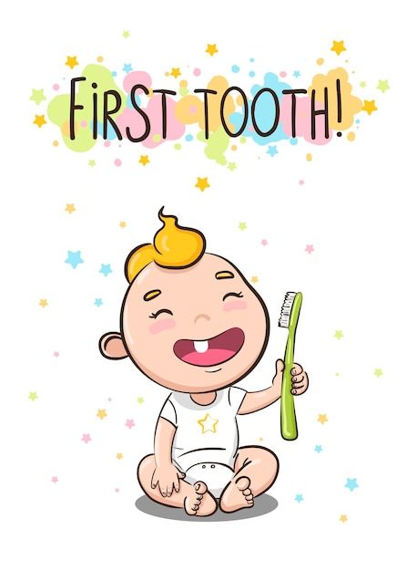 First Tooth Party, Matchbox Cars Display, Tooth Party, Happy Dental, Tooth Cartoon, Dental Posts, Baby Shower Background, Cute Tooth, Baby Milestone Cards