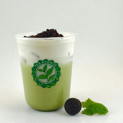 Oreo Matcha Cheese Creme Tea @mesafoodie Oreo, Matcha, Planter Pots, Cheese, Tea, Tableware