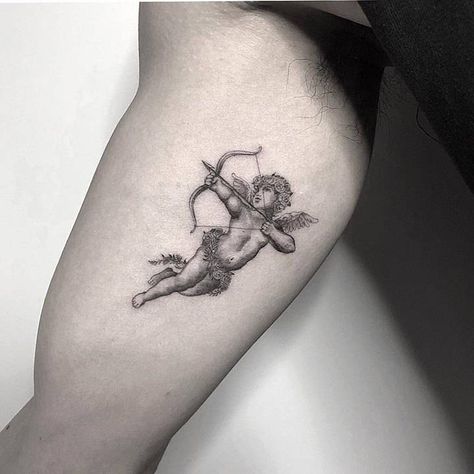 Cupid Tattoo, Cherub Tattoo, Petit Tattoo, Meaningful Tattoos For Women, Inspiration Tattoos, Small Meaningful Tattoos, Greek Tattoos, Small Tattoos For Guys, Temporary Tattoo Designs